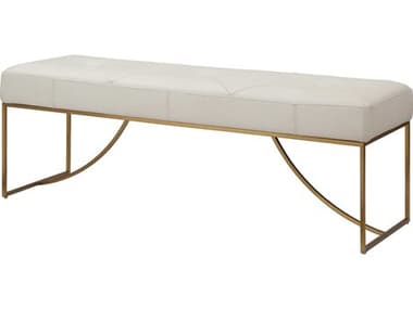 Uttermost Swale 53" Ivory White Faux Leather Upholstered Accent Bench UT23843