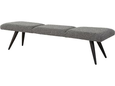 Uttermost Bowtie 72" Charcoal Slate Gray Fabric Upholstered Accent Bench UT23849
