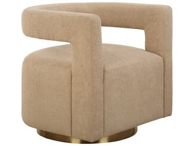 Uttermost Grounded 28" Swivel Tan Fabric Accent Chair UT23850