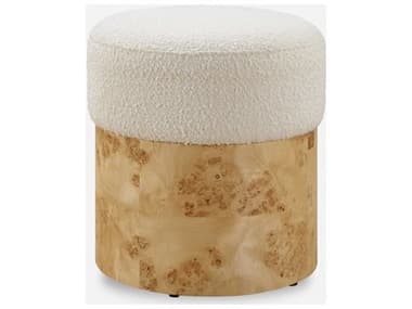 Uttermost Swirls Ivory Maple Beige Upholstered Ottoman UT23855