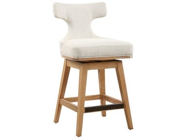 Uttermost Klismos Upholstered Swivel Oak Wood Counter Stool UT23871