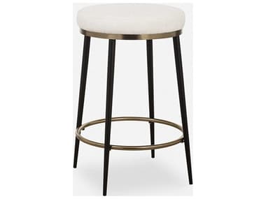 Uttermost Ensemble Cream Matte Black Upholstered Counter Stool UT23897