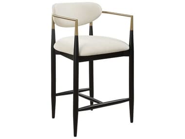 Uttermost Moxie Matte Black Upholstered Rubberwood Counter Stool UT23928