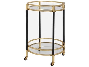 Uttermost Dolly Glass Matte Black Bar Cart UT24198