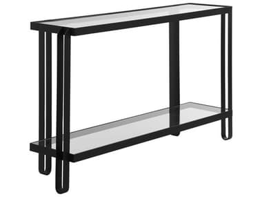 Uttermost Shadow Rectangular Glass Satin Black Console Table UT24233