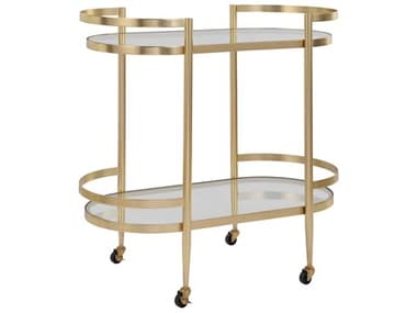 Uttermost Isabelle Glass Soft Gold Bar Cart UT24246