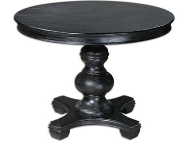 Uttermost Brynmore Round Wood Satin Black Dining Table UT24310