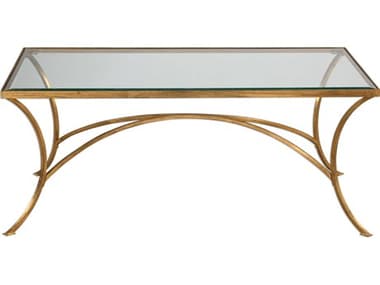 Uttermost Alayna Rectangular Glass Antique Gold Leaf Coffee Table UT24639