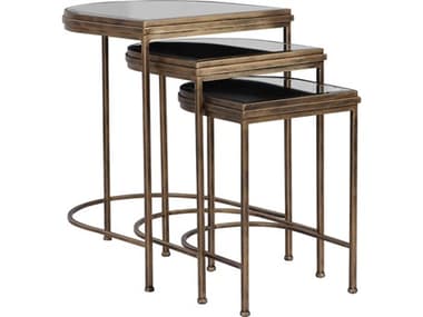 Uttermost India Demilune Mirror Antique Brushed Gold End Table UT24908