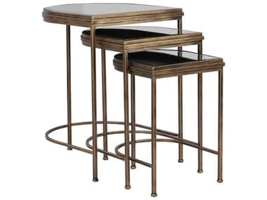 Uttermost India Antique Brushed Gold 19'' Wide Demilune Nesting Tables UT24908