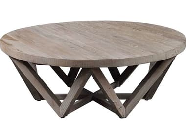 Uttermost Kendry Reclaimed Elm Wood 48'' Wide Round Coffee Table UT24928
