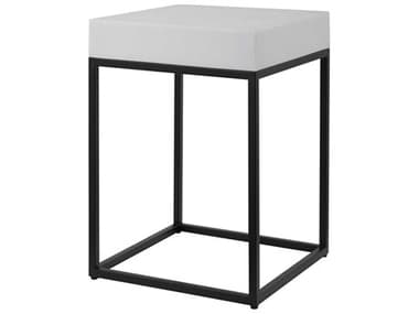 Uttermost Gambia White Marble / Aged Black 14'' Wide Square End Table UT24936