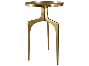 Uttermost Kenna 16" Round Metal Soft Gold End Table UT25053