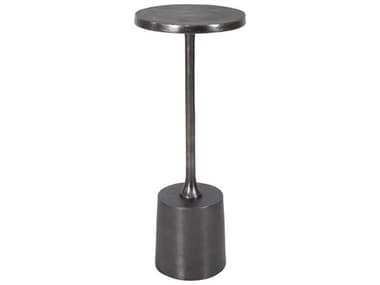 Uttermost Sanaga Antique Nickel 10'' Wide Round Pedestal Table UT25062