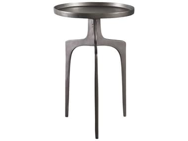 Uttermost Kenna Textured Nickel 16'' Wide Round Pedestal Table UT25082