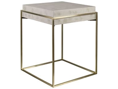 Uttermost Inda Ivory / Brushed Brass 19'' Wide Square End Table UT25100