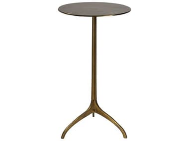 Uttermost Beacon 14" Round Metal Antique Gold End Table UT25149