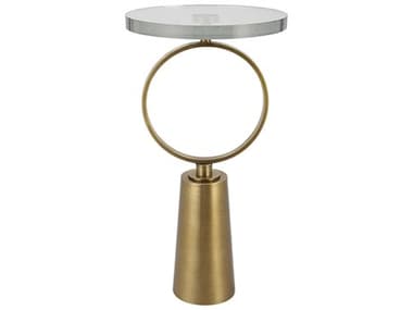 Uttermost Ringlet Antique Brass 12'' Wide Round Pedestal Table UT25178