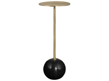 Uttermost Gimlet 8" Round Metal Brushed Brass End Table UT25181