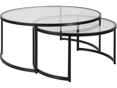 Uttermost Rhea Satin Black 42'' Wide Round Nesting Table UT25190