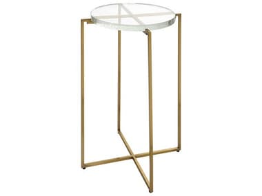 Uttermost Star-crossed 15" Round Glass Brushed Gold End Table UT25226