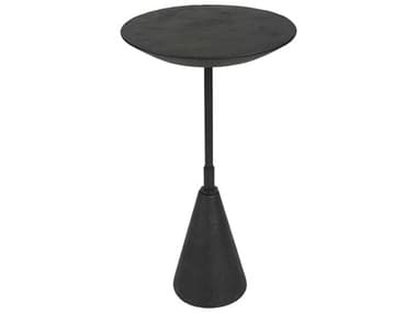 Uttermost Midnight 12" Round Stone Black End Table UT25235