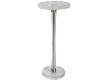 Uttermost Pria 8" Round Clear Brushed Nickel End Table UT25279