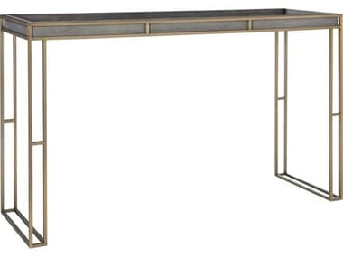 Uttermost Cardew Charcoal Gray / Brushed Brass 54'' Wide Rectangular Console Table UT25377