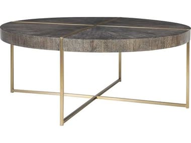 Uttermost Taja Light Gray / Brushed Brass 42'' Wide Round Coffee Table UT25378