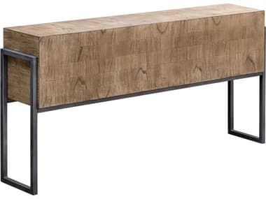 Uttermost Nevis Contemporary 60" Rectangular Wood Light Oatmeal Wash Console Table UT25402