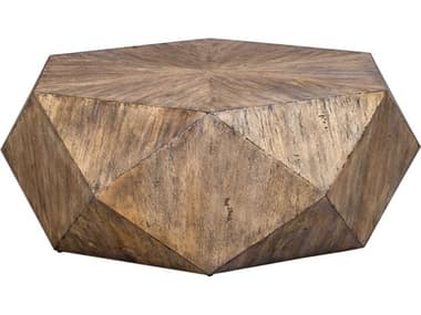 Uttermost Volker Hexagon Wood Burnished Honey Coffee Table UT25423