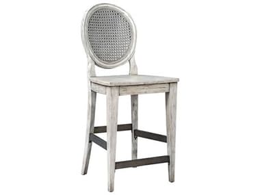 Uttermost Clarion Aged White / Steel Side Counter Height Stool UT25438