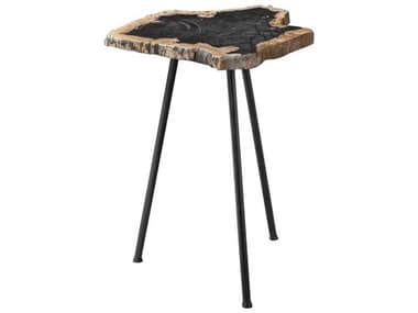 Uttermost Mircea Natural / Aged Black 16'' Wide Round End Table UT25461