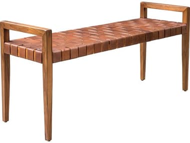 Uttermost Plait Woven Leather Accent Bench UT25474