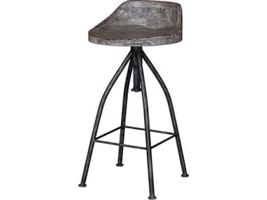 Uttermost Kairu Gray Glazed Driftwood Bar Stool UT25726