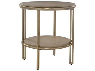 Uttermost Elise Round Wood Light Oak End Table UT25747