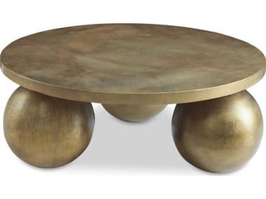 Uttermost Triplet 38" Round Metal Antique Brass Coffee Table UT26000