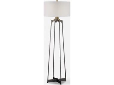 Uttermost Adrian Aged Gun Metal Round Hardback Drum Gunmetal Floor Lamp UT28131