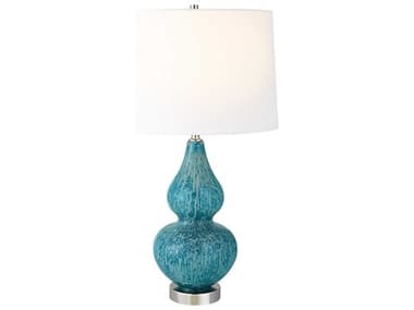 Uttermost Avalon Blue / Polished Nickel 1-light Buffet Lamp UT300521