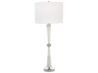 Uttermost Hourglass White Marble / Brushed Nickel 1-light Buffet Lamp UT30064