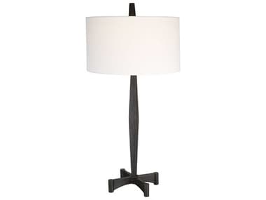 Uttermost Counteract Aged Black Round Hardback Shade Buffet Lamp UT301571
