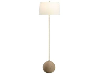 Uttermost Captiva 65" Tall Antique Brass Round Hardback Shade Floor Lamp UT301991