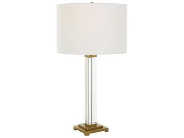 Uttermost Crystal Column Round Drum Hardback Clear Buffet Lamp UT30237