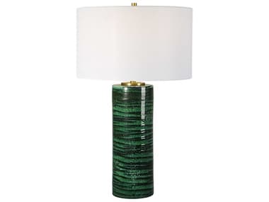 Uttermost Galeno Emerald Green Round Drum Hardback Buffet Lamp UT30242