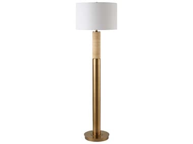 Uttermost Knox Antique Brass Round Hardback Floor Lamp UT30294