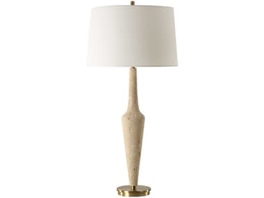 Uttermost Juliet Faux Travertine Round Hardback Brown Buffet Lamp UT30385