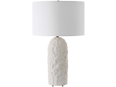 Uttermost Vieste White Sandstone Round Drum Hardback Buffet Lamp UT303931