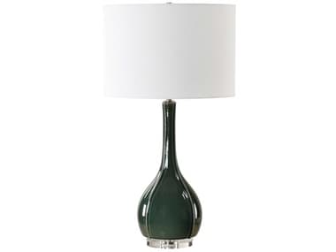 Uttermost Essex Hunter Green Round Drum Hardback Buffet Lamp UT303951