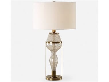 Uttermost Out Of Time Seeded Gray Round Hardback Drum Buffet Lamp UT30405
