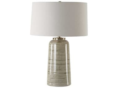 Uttermost Strata Greenish Tan Round Hardback Buffet Lamp UT30412